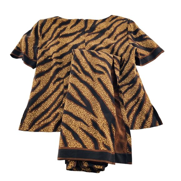 Cynthia Howie Maggy Boutique Womens Silk Zebra Print Top & Skirt Set Size 8 - Picture 8 of 9